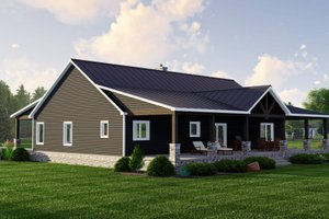 Exterior - Rear Elevation for Ranch House Plan #1064-254 - 3 bed, 2 bath