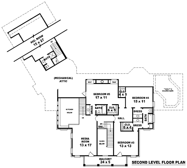 Southern Floor Plan - Upper Floor Plan #81-1305