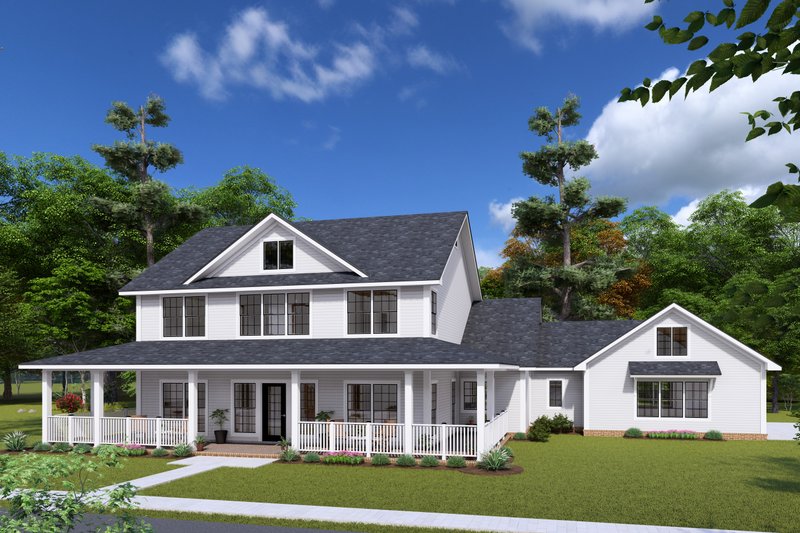 House Blueprint - Farmhouse Exterior - Front Elevation Plan #513-2247