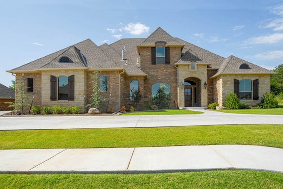 Exterior - Front Elevation for Mediterranean House Plan #65-539 - 4 bed, 3.5 bath