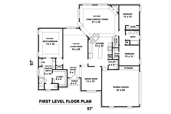 Floor Plan - Main Floor for European House Plan #81-1536 - 3 bed, 2 bath