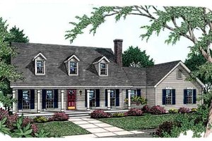 Southern Exterior - Front Elevation Plan #406-218