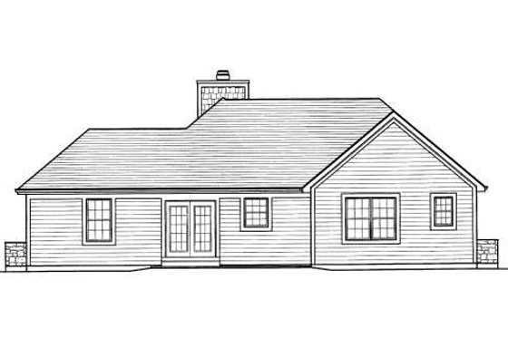 Exterior - Rear Elevation for Traditional House Plan #46-416 - 3 bed, 2 bath