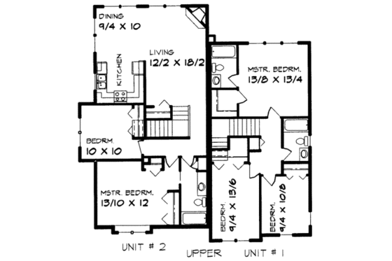 Floor Plan - Upper Floor for Traditional House Plan #303-375 - 3 bed, 2.5 bath