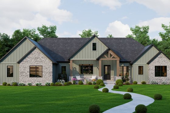 Exterior - Front Elevation 3 for Farmhouse House Plan #1089-67 - 3 bed, 2.5 bath