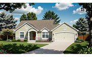 Craftsman Style House Plan - 2 Beds 1 Baths 932 Sq/Ft Plan #58-185 