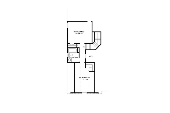 Floor Plan - Upper Floor for European House Plan #424-37 - 3 bed, 2 bath