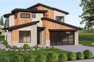 Dream House Plan - Exterior - Front Elevation for Contemporary House Plan #1100-97 - 3 bed, 2.5 bath