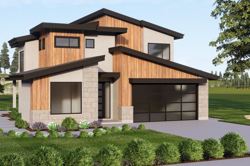 Dream House Plan - Exterior - Front Elevation 2 for Contemporary House Plan #1100-97 - 3 bed, 2.5 bath