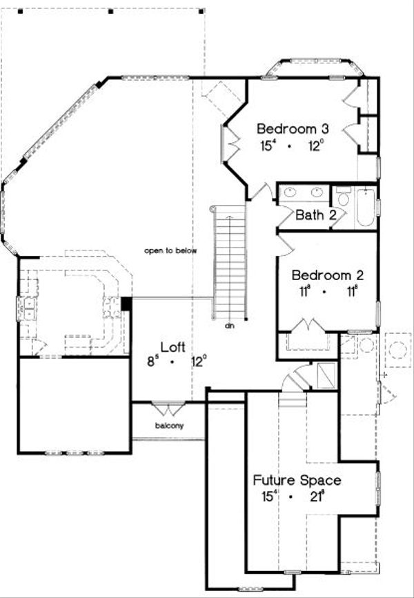 European Floor Plan - Upper Floor Plan #417-255