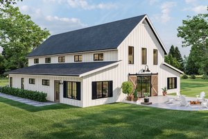 Barndominium Exterior - Rear Elevation Plan #455-274
