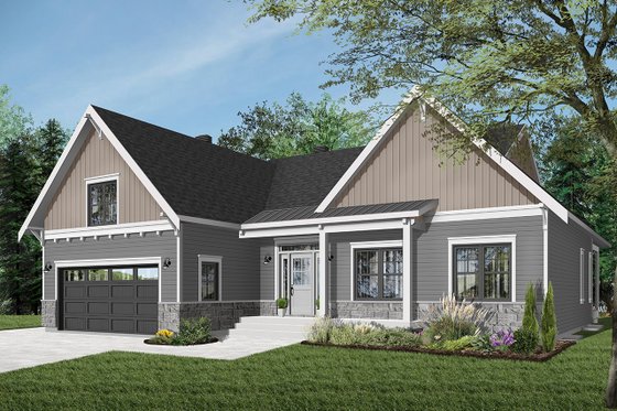 Exterior - Front Elevation 4 for Farmhouse House Plan #23-2679 - 2 bed, 1.5 bath