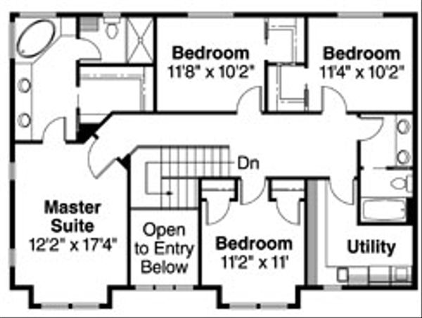 Craftsman Floor Plan - Upper Floor Plan #124-712