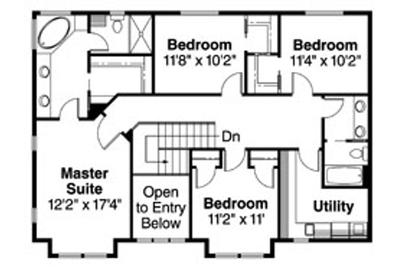 Home Plan - Floor Plan - Upper Floor for Craftsman House Plan #124-712 - 4 bed, 2.5 bath