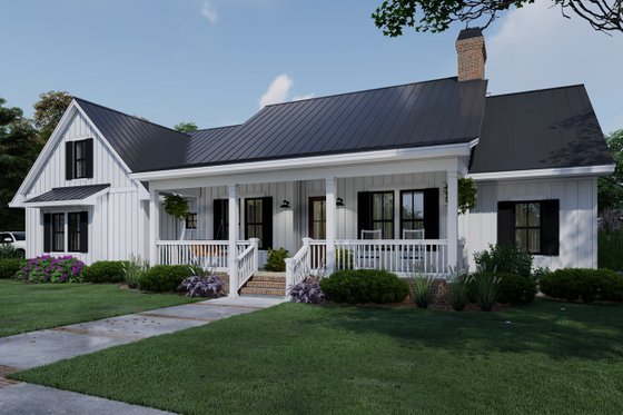 Exterior - Front Elevation 3 for Farmhouse House Plan #120-263 - 4 bed, 3 bath