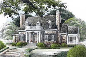 Classical Exterior - Front Elevation Plan #429-16
