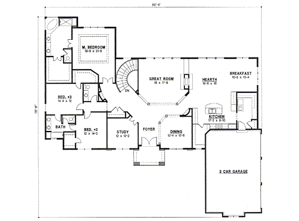 Traditional Floor Plan - Main Floor Plan #67-791
