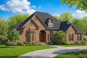 European Exterior - Front Elevation Plan #17-1042