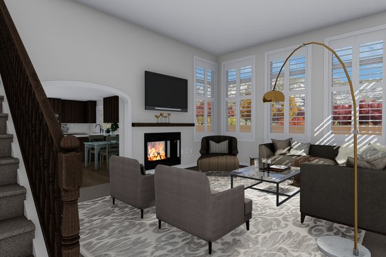 Interior - Family Room for Traditional House Plan #1060-62 - 3 bed, 2.5 bath