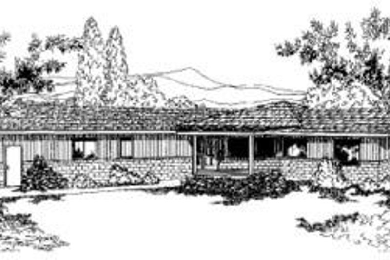 Architectural House Design - Ranch Exterior - Front Elevation Plan #60-340