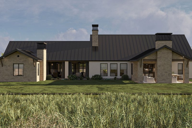 Home Plan - Exterior - Rear Elevation for Southern House Plan #455-401 - 3 bed, 2.5 bath