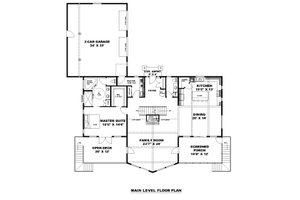 Floor Plan - Main Floor for Farmhouse House Plan #117-956 - 4 bed, 3.5 bath