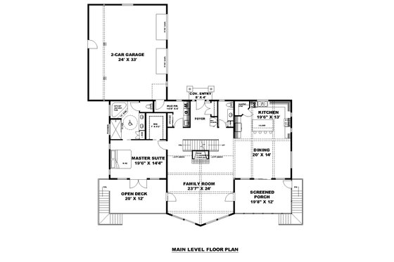 Floor Plan - Main Floor for Farmhouse House Plan #117-956 - 4 bed, 3.5 bath