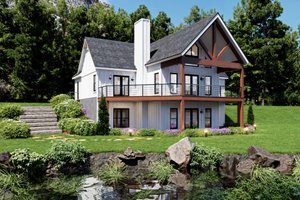 House Blueprint - Country Exterior - Rear Elevation Plan #932-1348