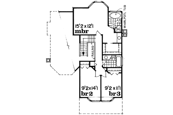 Floor Plan - Upper Floor for Traditional House Plan #47-540 - 3 bed, 3 bath
