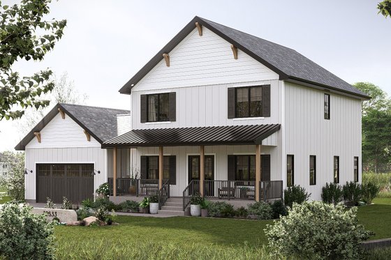 Exterior - Other Elevation 3 for Farmhouse House Plan #455-687 - 4 bed, 2.5 bath