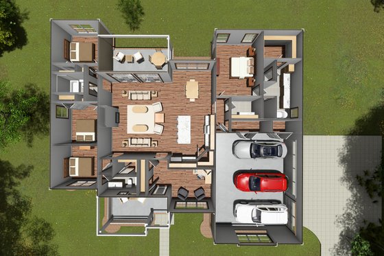 Floor Plan - Main Floor 1 for Cottage House Plan #513-2212 - 4 bed, 3 bath