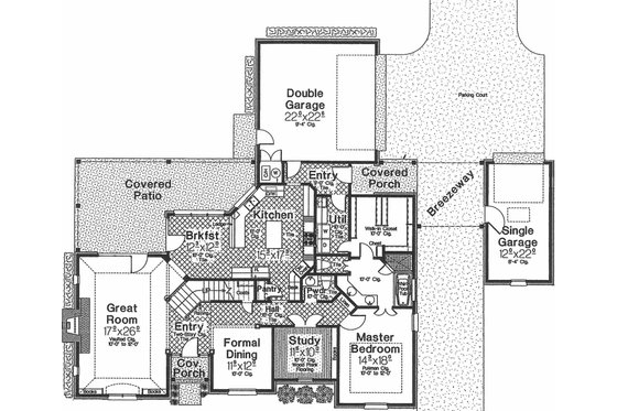 Floor Plan - Main Floor for European House Plan #310-431 - 4 bed, 4 bath
