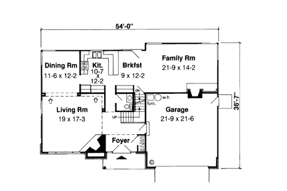 Floor Plan - Main Floor for Traditional House Plan #312-819 - 3 bed, 2.5 bath