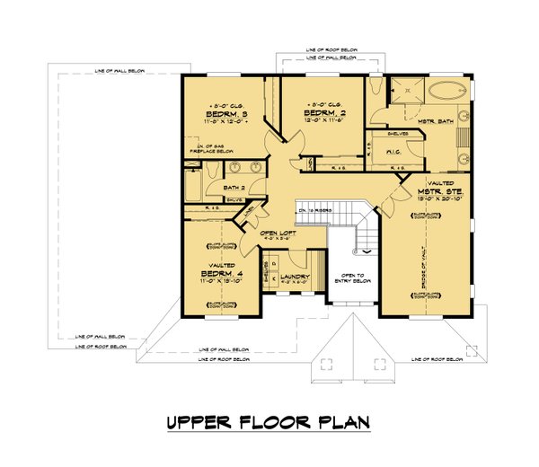Dream House Plan - Traditional Floor Plan - Upper Floor Plan #1066-142