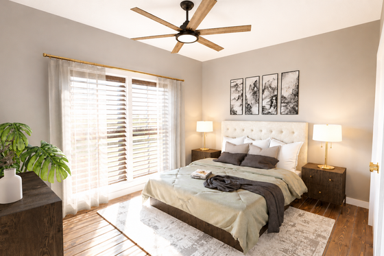 Interior - Bedroom 1 for Farmhouse House Plan #44-313 - 3 bed, 2 bath