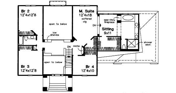 European Floor Plan - Upper Floor Plan #50-138