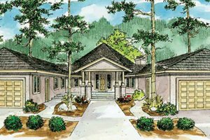 Ranch Exterior - Front Elevation Plan #124-729