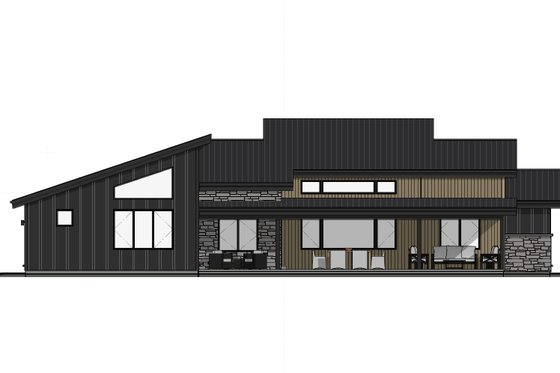 Exterior - Rear Elevation 4 for Modern House Plan #1069-45 - 3 bed, 2.5 bath