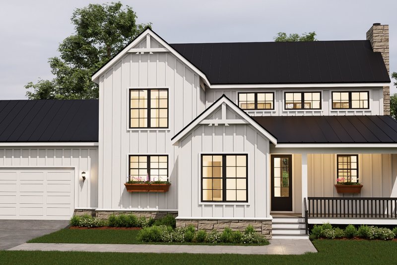 Exterior - Front Elevation 2 for Farmhouse House Plan #932-1429 - 3 bed, 2.5 bath