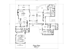 Floor Plan - Main Floor for Modern House Plan #484-9 - 4 bed, 4 bath