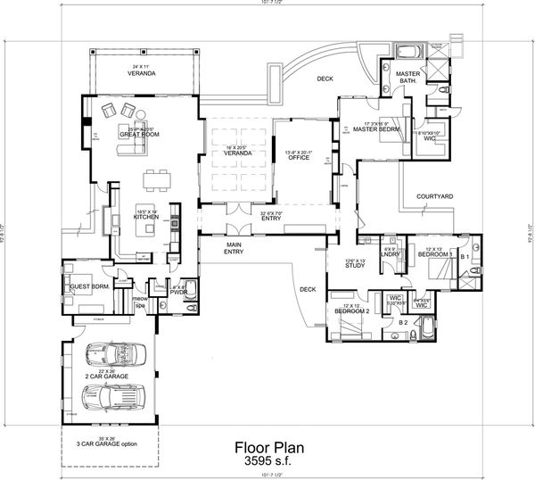 Modern Floor Plan - Main Floor Plan #484-9