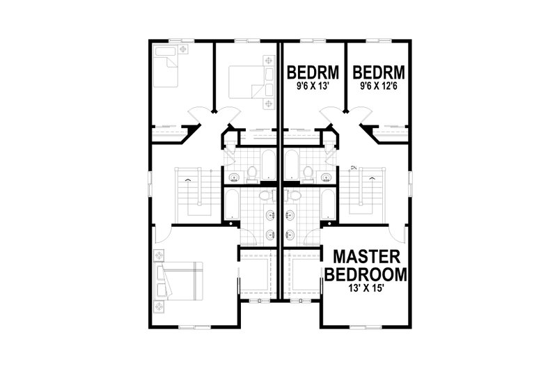Home Plan - Floor Plan - Upper Floor for Craftsman House Plan #112-273 - 3 bed, 2.5 bath