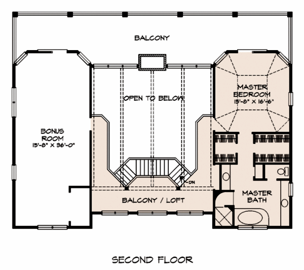 Southern Floor Plan - Upper Floor Plan #140-146