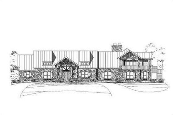 Exterior - Front Elevation for Traditional House Plan #411-610 - 4 bed, 4.5 bath