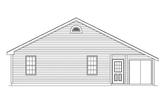 Exterior - Rear Elevation for Ranch House Plan #57-119 - 3 bed, 2 bath