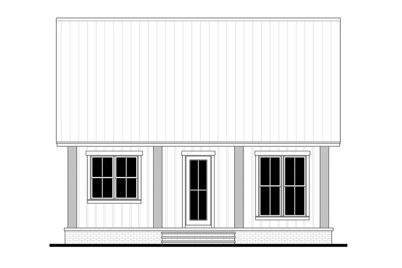 House Blueprint - Exterior - Rear Elevation 1 for Farmhouse House Plan #430-429 - 2 bed, 1 bath