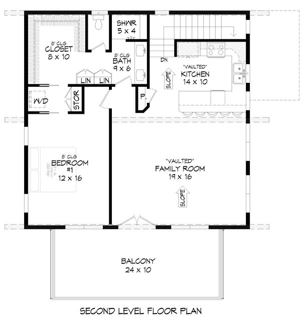 Contemporary Floor Plan - Upper Floor Plan #932-705