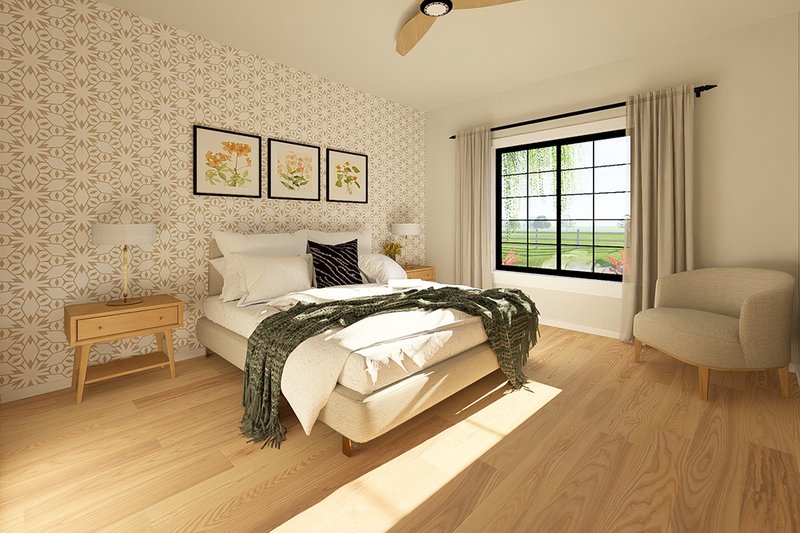 House Blueprint - Interior - Master Bedroom for Farmhouse House Plan #126-239 - 2 bed, 2 bath