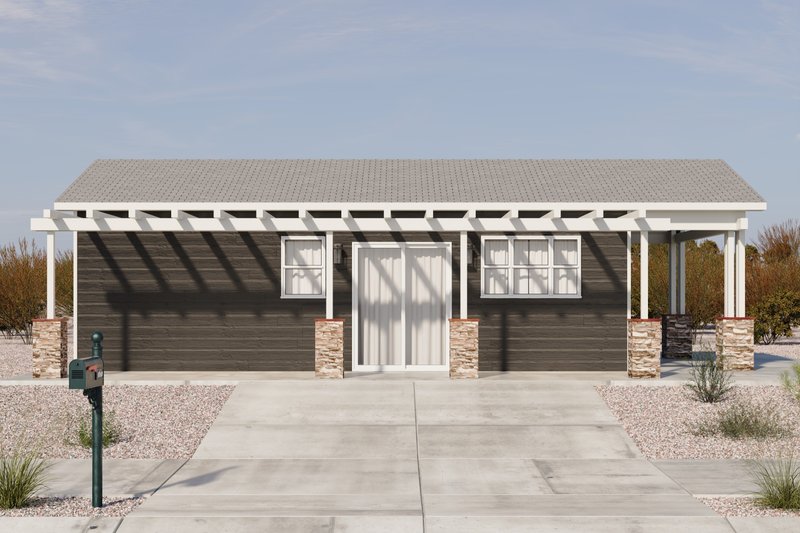 Home Plan - Exterior - Front Elevation 3 for Craftsman House Plan #1106-23, 1 bath