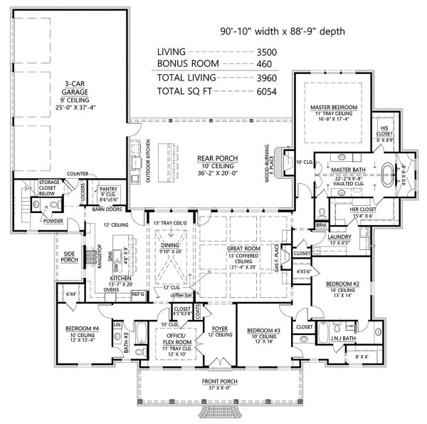 Dream House Plan - Farmhouse Floor Plan - Main Floor Plan #1074-54